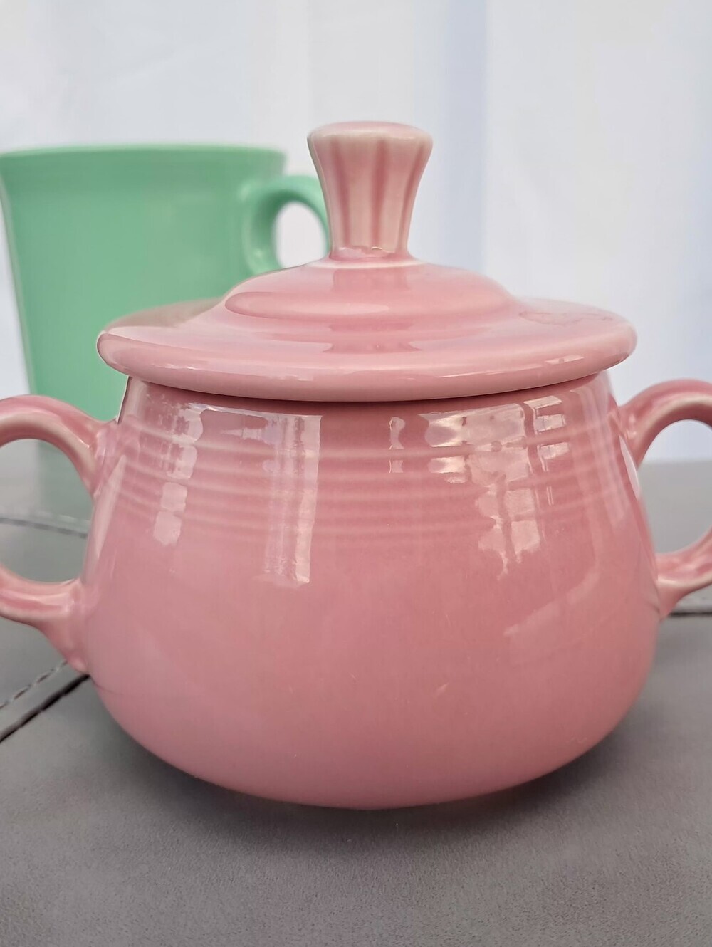 Fiestaware Peony Pink Sugar Bowl Lidded Creamer and Base Tray 4-Piece Set - Picture 16 of 16